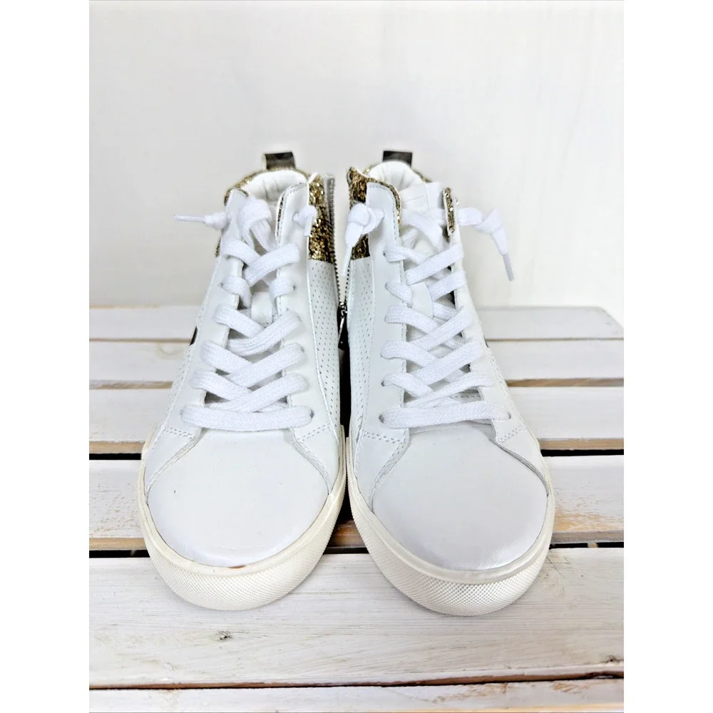 New Vintage Havanna White Lace Up Zip Up High Top Sneaker #1044 Women Size 7.5